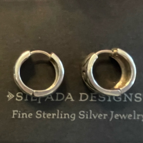 Silpada Scroll Sterling Silver Hoop Earrings P1735 - Picture 11 of 15